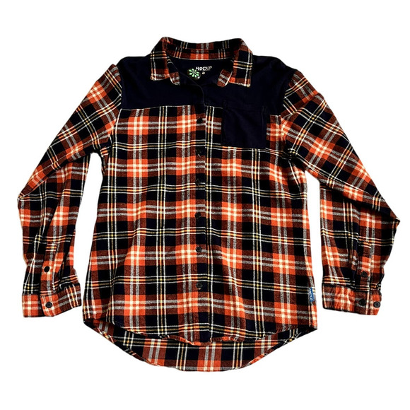 Handup Apparel Flextop Flannel Orange and Blue - Picture 1 of 3